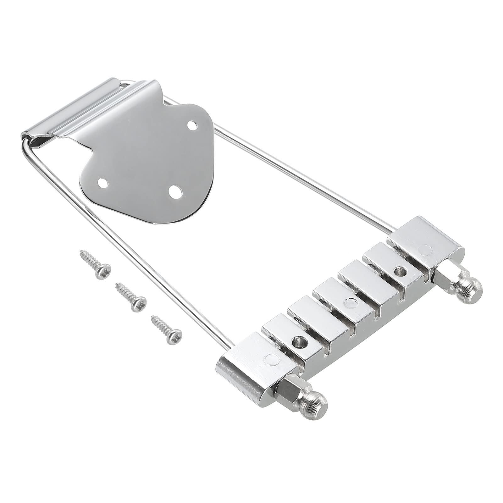 

PATIKIL 6-String Guitar Trapeze Tailpiece Bridge, Replacement for Jazz Acoustic Guitar and Bass, Silver