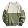 Men's And Women's Casual Color-blocking Faux Two-piece Round-neck Hoodies, Men's Trendy Color-blocking Long-sleeved Tops