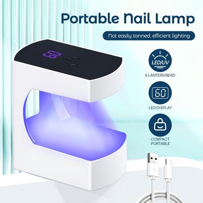 Jel Tırnaklar için UV Lamba Mini LED 24W Mini Tırnak Işığı Parlatma ve Sabitleme Işığı Taşınabilir USB Tırnak Işığı, Şarj Edilebilir, Hızlı Kurutma UV Kurutucu 2 Zamanlayıcı ile