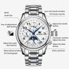 OLEVS Top Brand Sports Men Mechanical Wristwatch Moon Phase Waterproof Automatic Watch New Stainless Steel Watches Men 6667