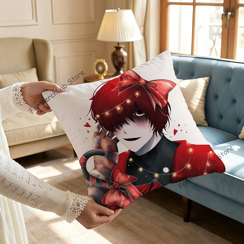 HHomicipher MrScarletellaS Anime Pillowcase Pillowslip Cushion Plush Boys Girls Cartoon Anime Kawaii Decoration Kids Birthday