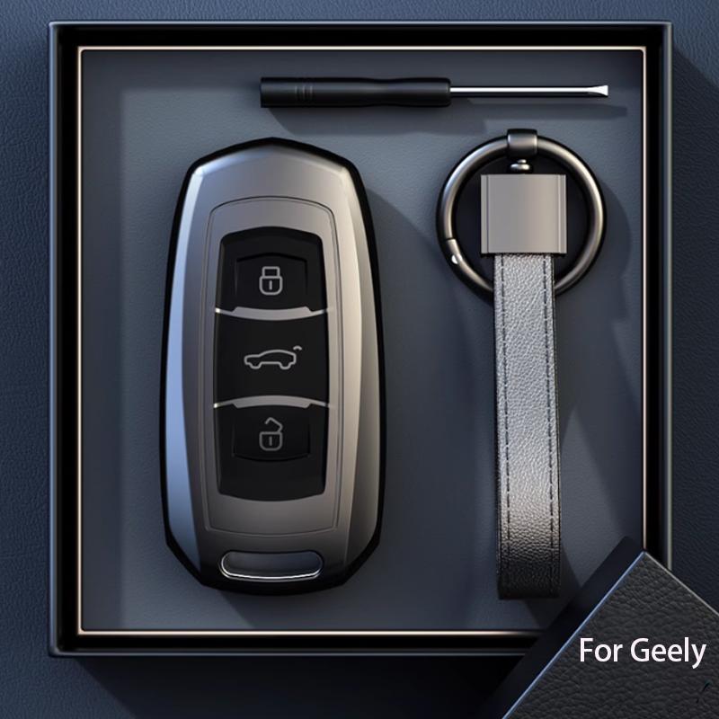 

Titanium Gray for Geely Emgrand 7 GX3 Atlas GS NL3 Emgrand 7 EX7 GT GC9 Smart Remote Car Key Case Cover Fob Keyring Accessories
