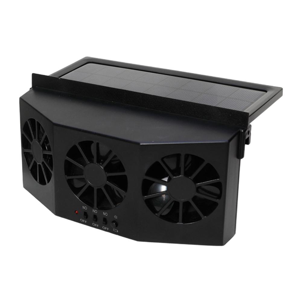 Portable Deodorization Ventilator 3 Heads Auto Ventilation Fan Solar Charging Auto Cooling Fan Multi-angle Adjustable Auto Parts
