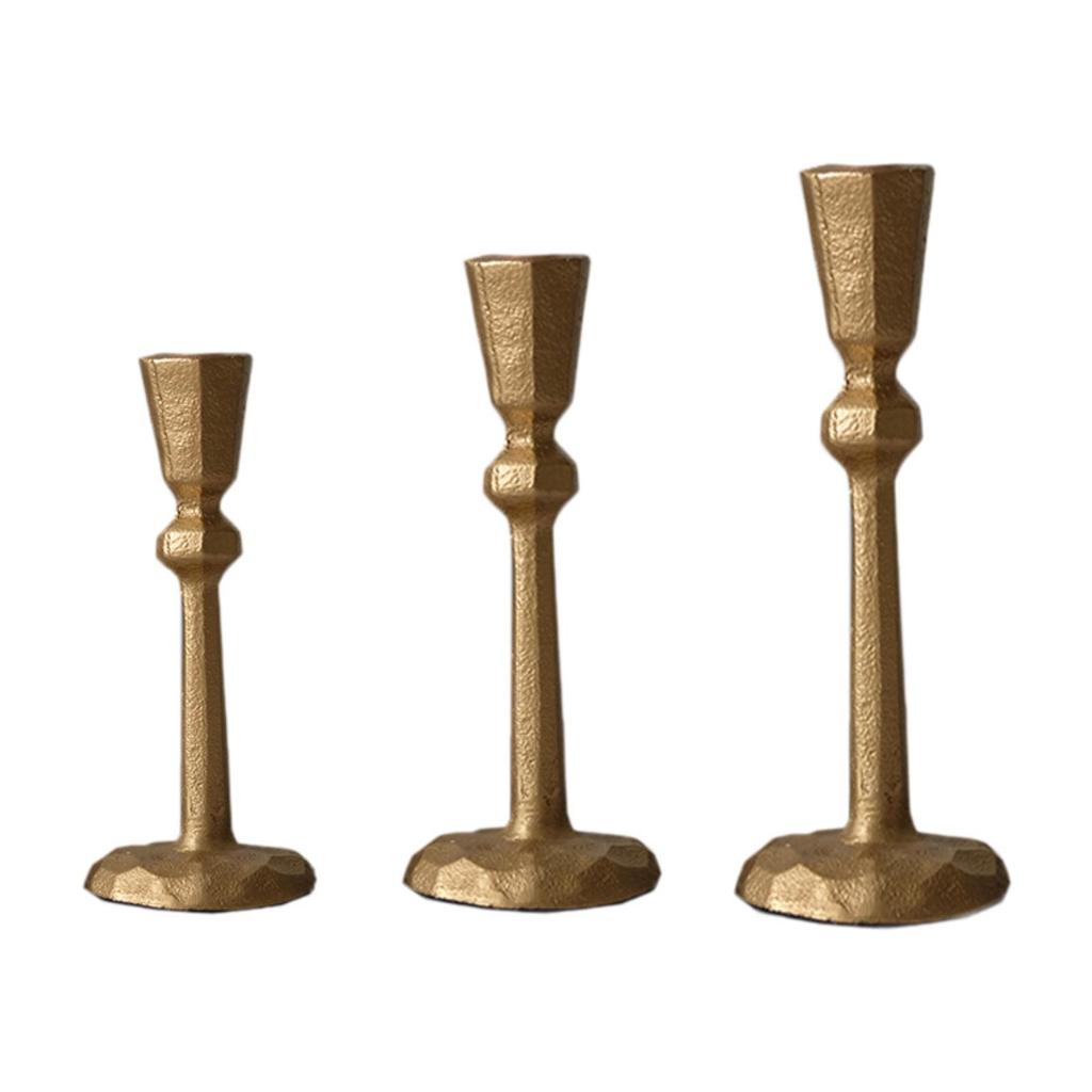 3x Pillar Candle Holders Decorative Candle Stands for Wedding Living Room