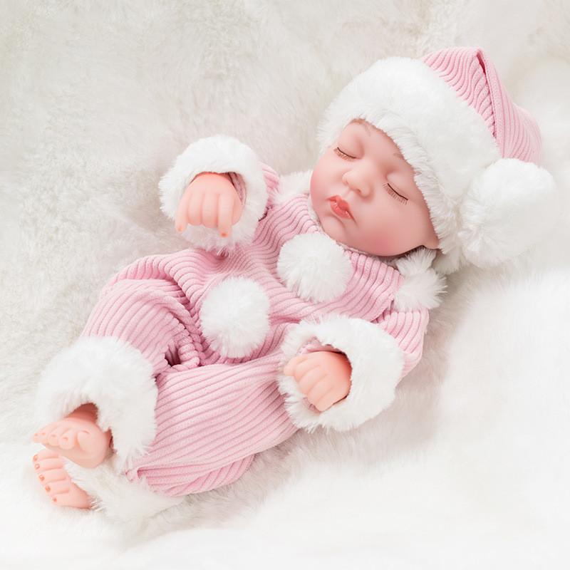 Reborn Baby Doll Toy 12in Soft Silicone Sleepwear For Kids And Collectors