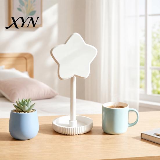Girly Desktop Accessory Organizer Cute Star Headphone Stand with Storage Tray, 3D Printed PLA Headset Hanger & Desk Macaron Color Organizer,