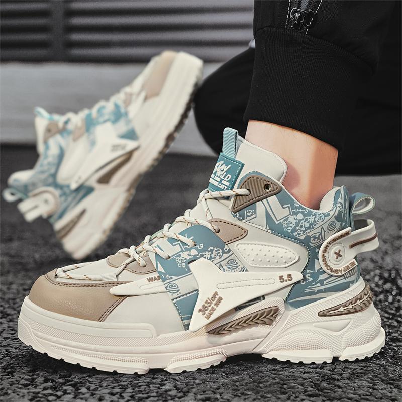 High-top Autumn and Winter 22 New Youth Sports and Leisure Running Heightening Basketball Dad Trendy Shoes