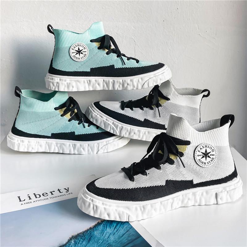 Scarpe da Ginnastica Tessute Primavera 2025 Uomo Mid-top Tela Sneakers Uomo Casual Scarpe Bianche