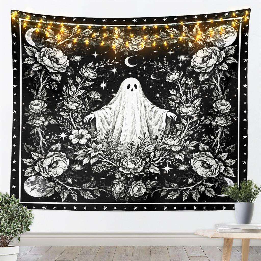 Bohemian Tapestry for Bedroom | Sun and Moon Wall Tapestry Aesthetic Antique Decor Cosmic Galaxy Tapestries, Universe Stars