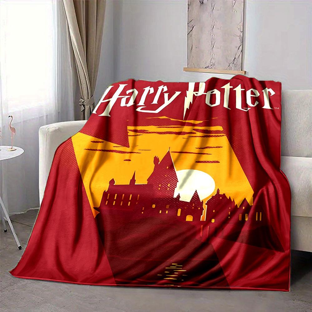 1pc Harry Potter Flannel Throw Blanket - HD Printed Lightweight Soft Warm All-Season Blanket for Sofa, Bed, Travel, Camping 096