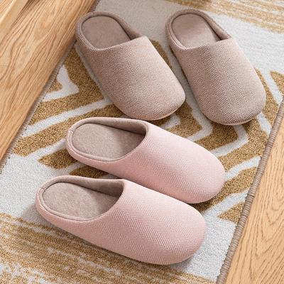 Autumn and Winter Home Thermal Cotton Slippers Solid Color Male and Female Couples Indoor Home Wooden Floor Simple Silent Cotton Slippers