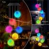 New LED Solar Wind Chime Crystal Ball Hummingbird Wind Chime Light Color Changing Waterproof Hanging Solar Light For Home Garden