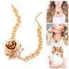 Stylish Necklace Rose Pendant Necklace Unisex Necklace Metal Texture Neck Jewelry Charm Necklace for Fashion Lover