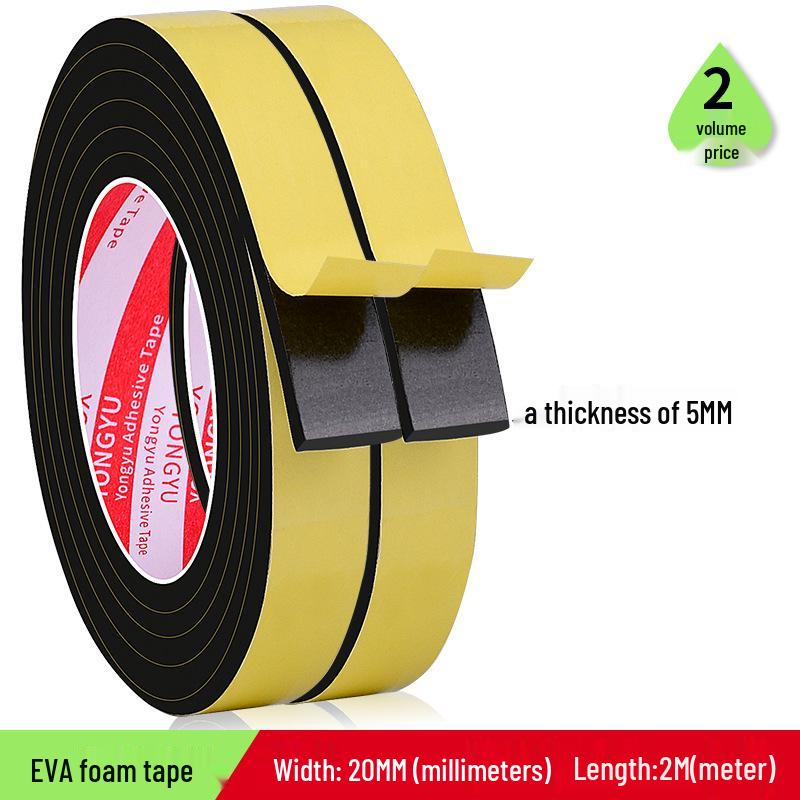 

EVA Черная Прочная Поролоновая Односторонняя Самоклеящаяся Лента - Мягкая, Дышащая, Высокопенная Губчатая Лента