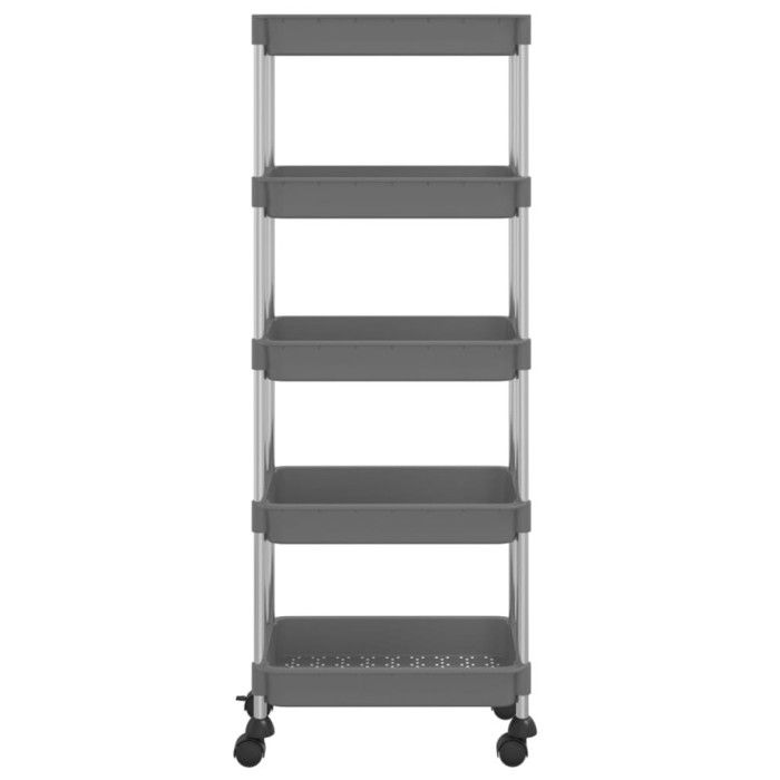 VidaXL Chariot de cuisine 5 niveaux Gris 42x29x128 cm Fer et ABS 336333