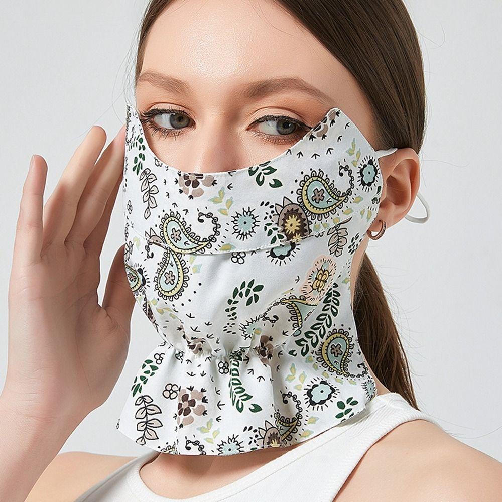 UV Protection Summer Sunscreen Mask Eye Protection Neck Wrap Thin Ice Silk Face Cover Sports