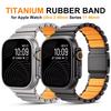 Titanium Fluoroelastomer Rubber Strap For Apple Watch Series 11 Band 46mm Magnetic Belt For Iwatch Ultra3 49mm 10 9 8 7 45mm 6 5 4 Se 44mm 42mm