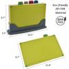 Planches à découper de cuisine, set de 4 planches à découper en plastique, grandes planches à découper de cuisine avec support de rangement, lavables au lave-vaisselle (quatre couleurs), 1 jeu