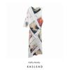 Kaslead New Arrival Women's Clothing Fashion Style Fashion Minimalist Print Asymmetric Dress 9375121