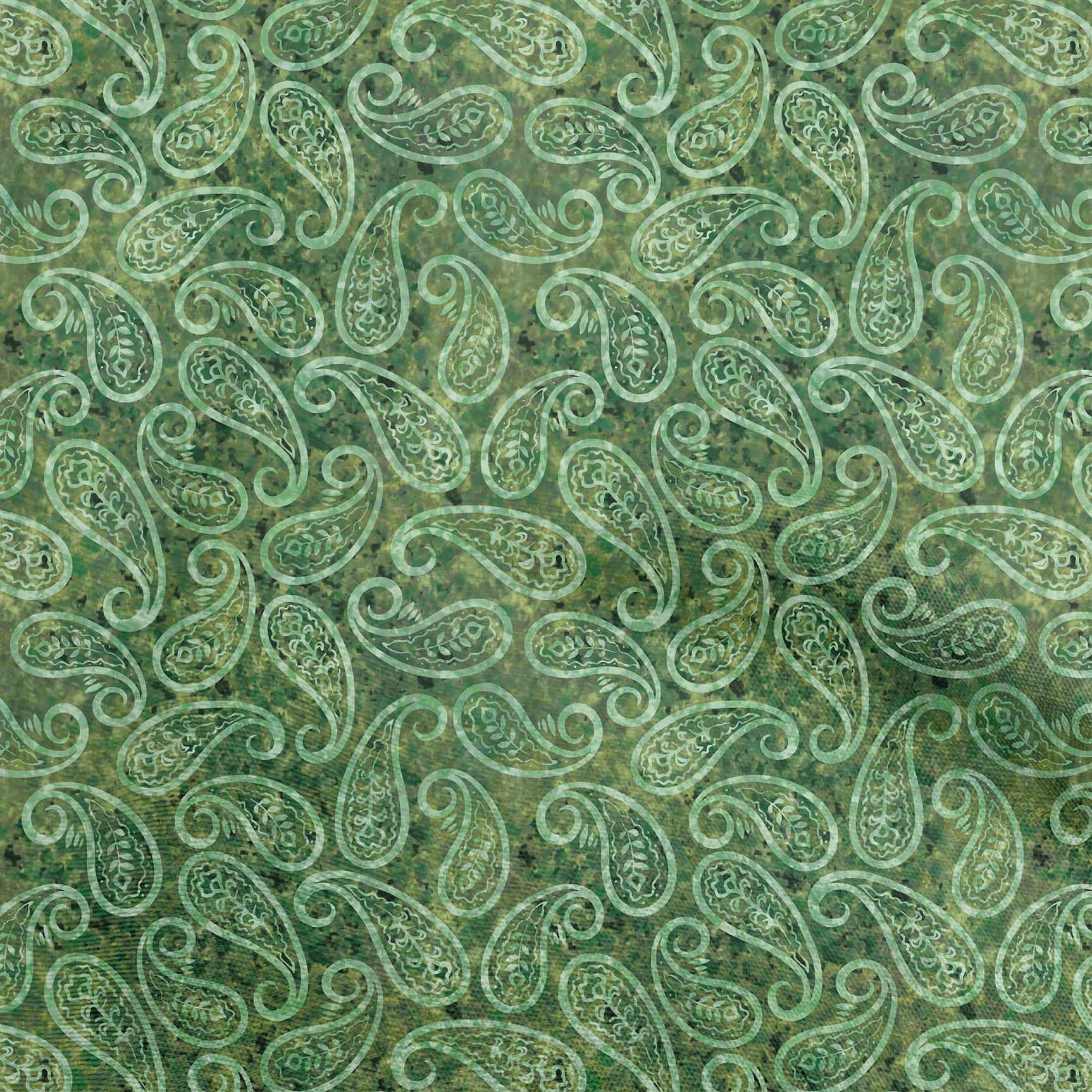 

oneOone Cotton Flex Brown Fabric Paisleys Craft Projects Decor Fabric Printed By The Yard 40 Inch 42 Inch Wide - Viscose Chiffon зелений