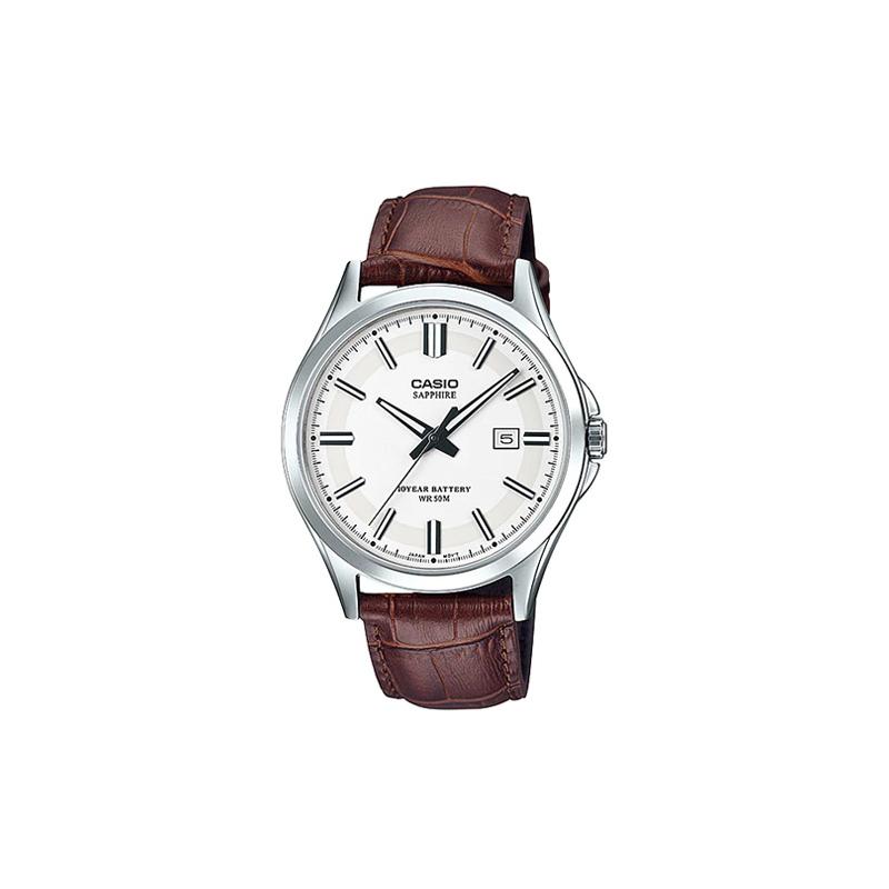 

Casio DRESS Retro Sports Trend Quartz Movement Leather Strap Japanese and Korean Watch Men s Watch White Dial MTS-100L-7AV білий