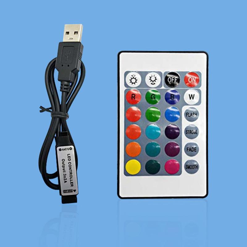 USB port 5V mini 3key mini  17key 24key 4Pin RGB LED strip light RF Controller Control Dimmer for 5050 3528 2835 Strip Lights