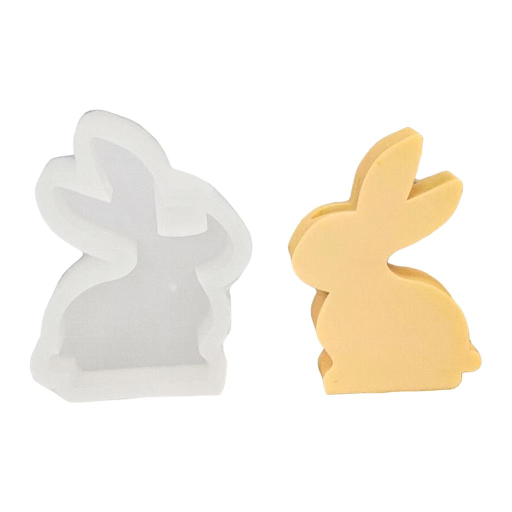 Rabbit Candlestick Silicone Mold Gypsum Plaster Mold Easter Candle Holder Molds for DIY Jewelry Organizer Home Decor