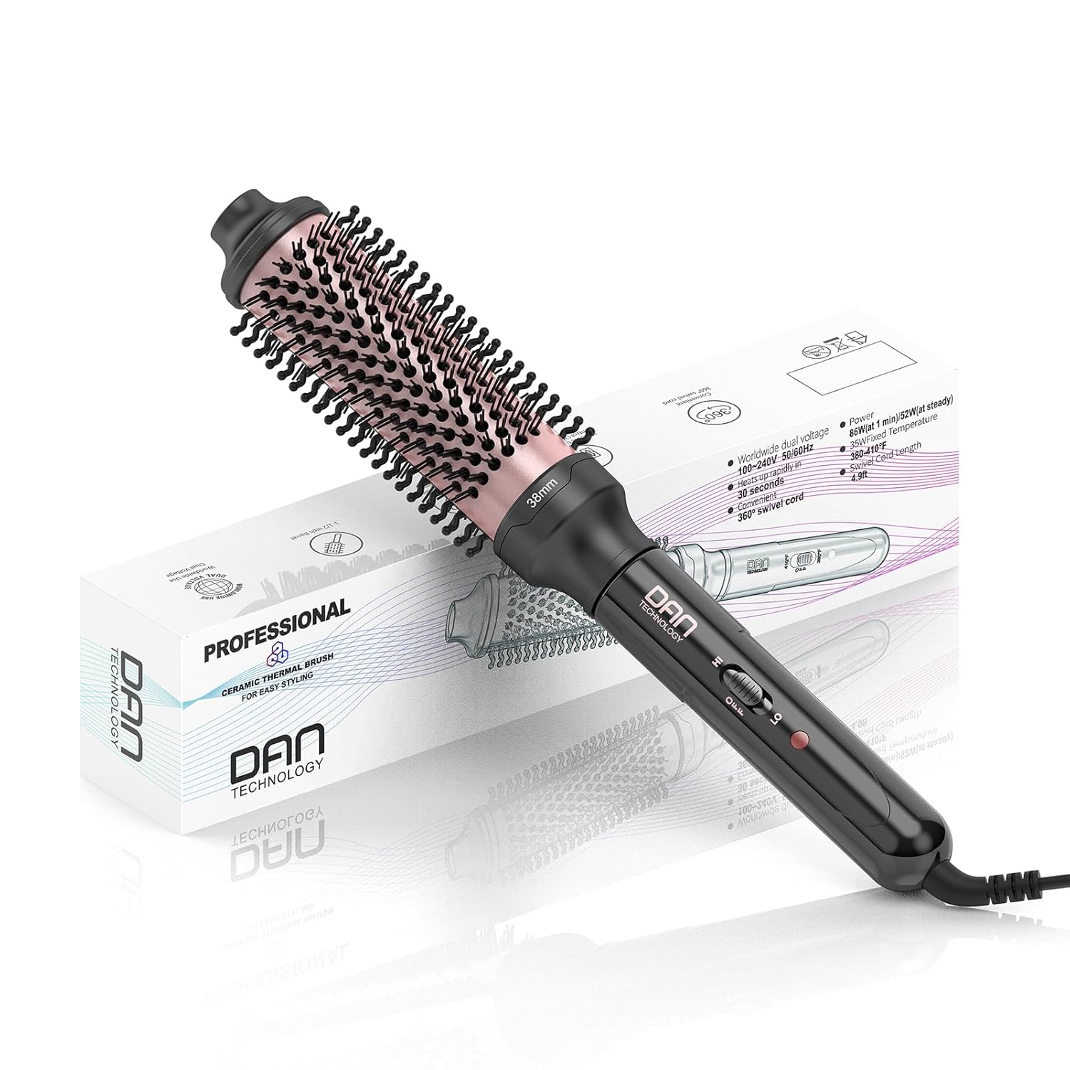 

Non-Blowing Heated Round brush, Ceramic Curling Brush for Blowout Look,Dual Voltage travel Curling United States