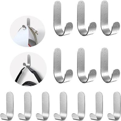 Support universel en acier inoxydable, 2/5 pièces, auto-adhésif puissant, crochets de suspension de porte murale de cuisine et de salle de bains, auto-adhésifs puissants