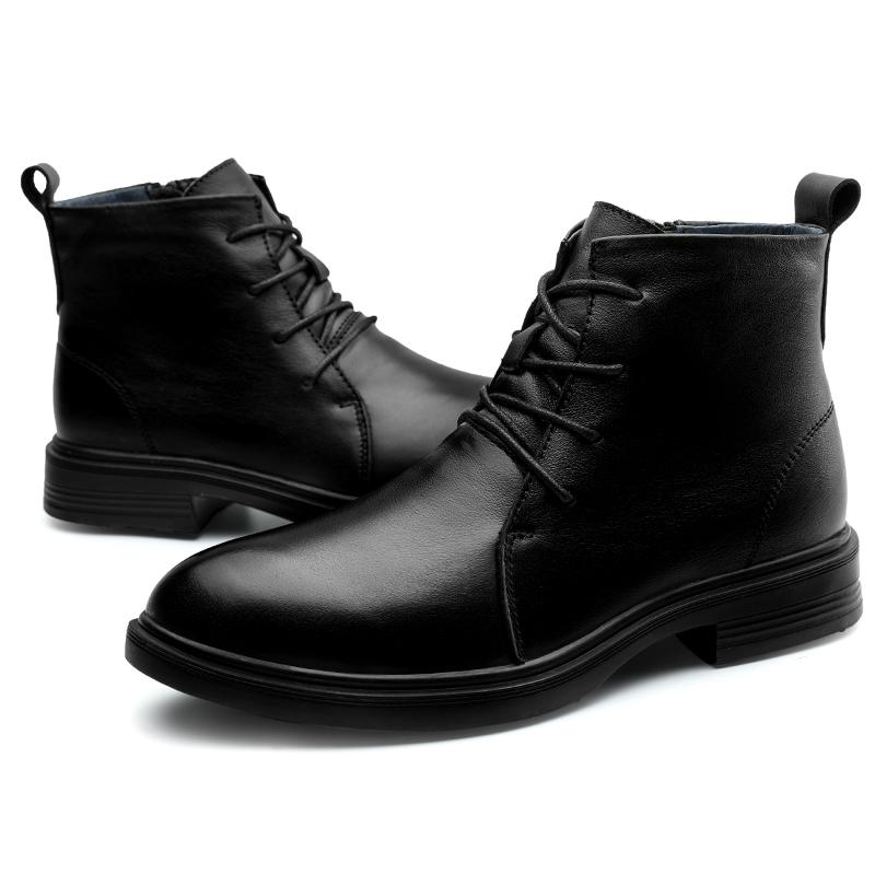 Winter Herren Lederstiefel mit Reißverschlüssen Original Rindsleder Plüsch Super Warm Plus Große Größe 48 49 50 Hohe Qualität