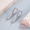 Women Earrings Original 925 Sterling Silver Pave CZ Round Stick Huggie Hoop Earrings Engagement Wedding Party Jewelry