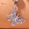 Anneau de nombril strass amour coeur papillons pendentif étoile à cinq branches sexy hypoallergénique en acier inoxydable nombril corps piercing anneau pendant
