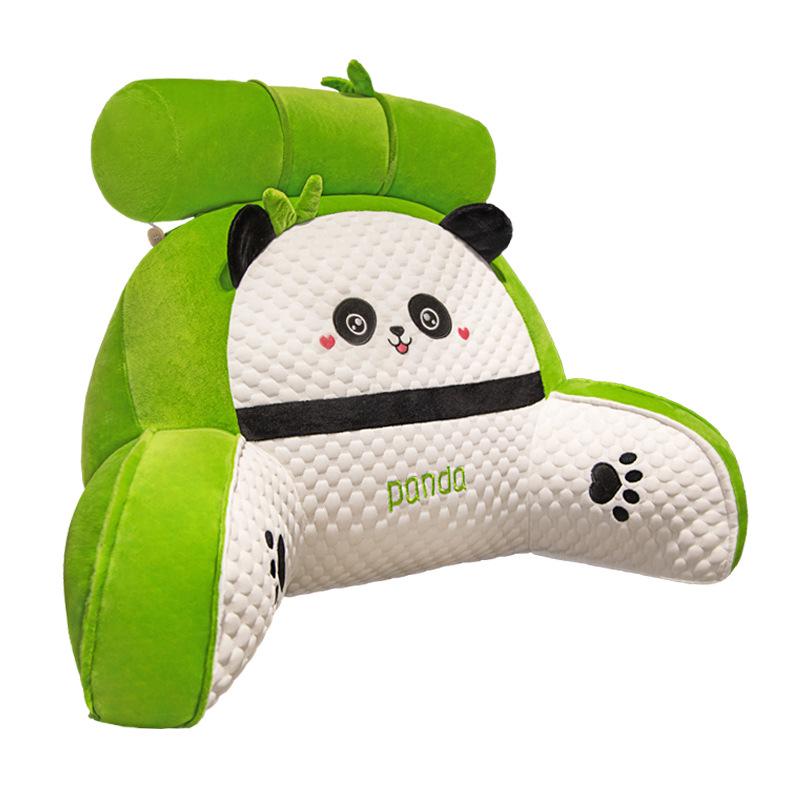 Cartoon Panda Lumbar Pillow - Soft Back Support Cushion for Bed or Sofa