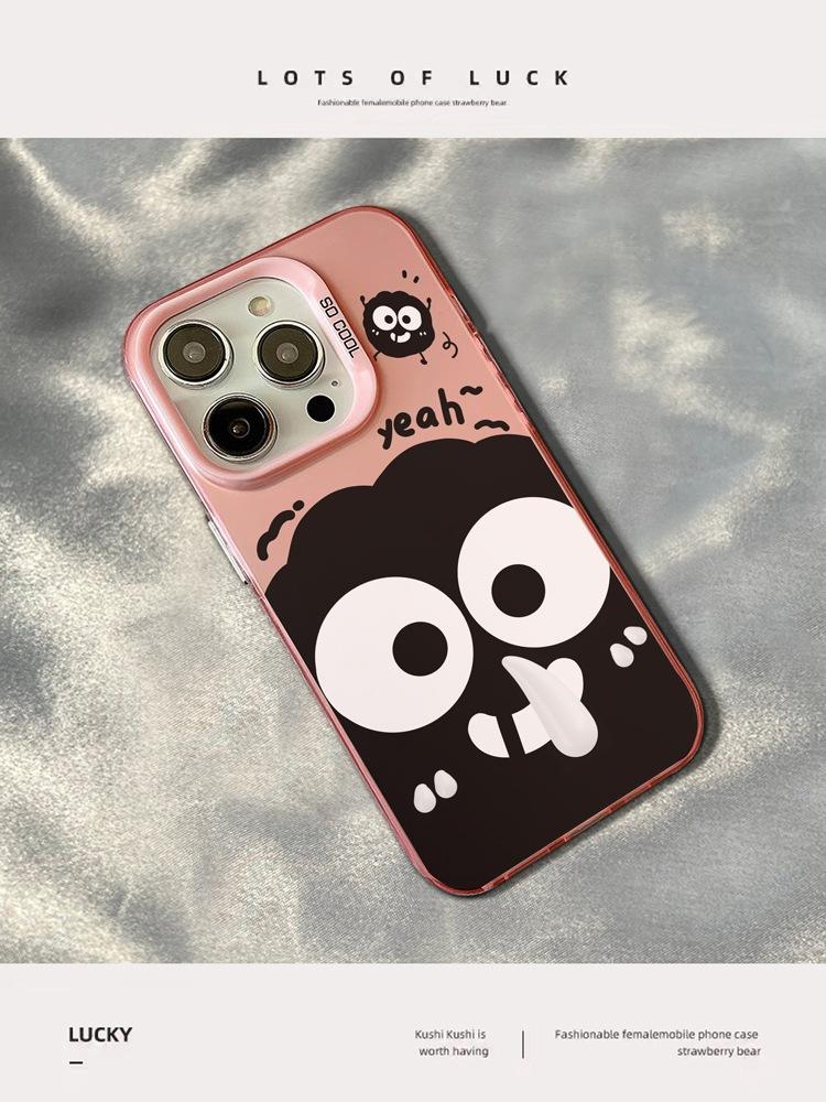 Funny smiley face small briquettes for apple 15promax mobile phone case advanced sense 14/13/12 all-inclusive 11 explosion