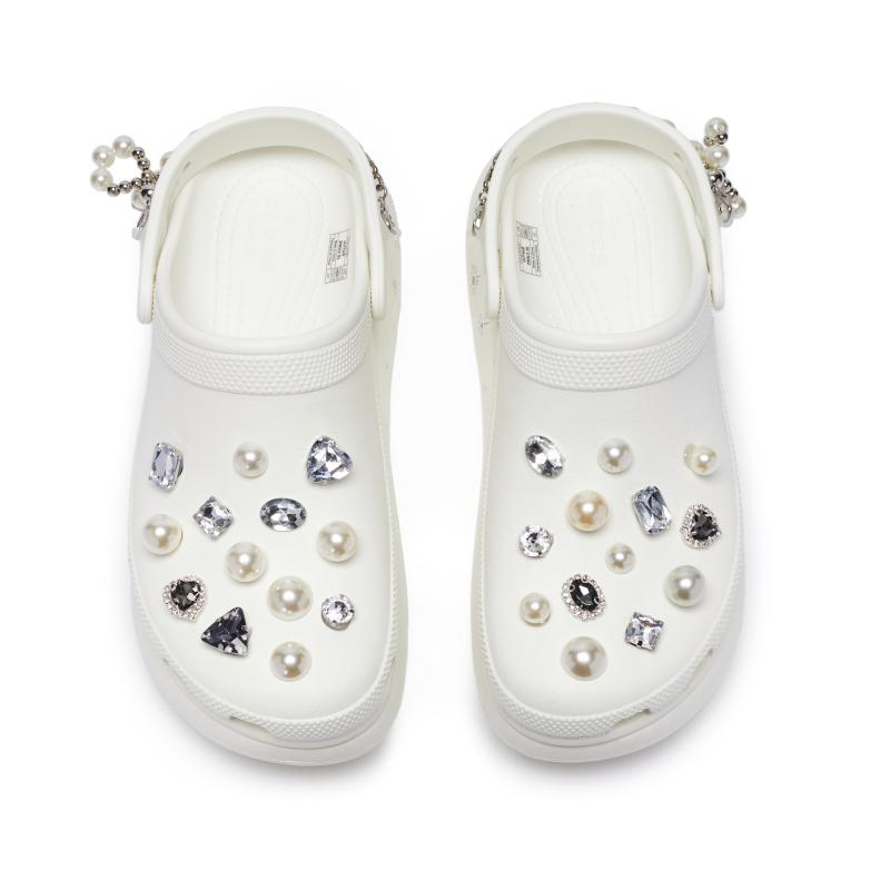 Crocs Classic Clog 811 Manufacture Silver Moon Secret Realm Limited Edition Canvas Bag Clogs Unisex White