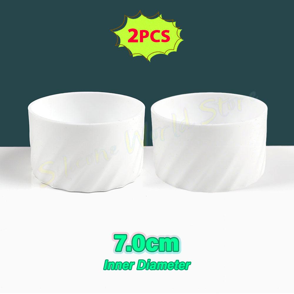 SW 2PCS 7.0CM Water Cup Silicone Boots Thermos Protective Cover Silica Gel Bottom Sleeve Anti-Slip Scratch-resistant for Stanley