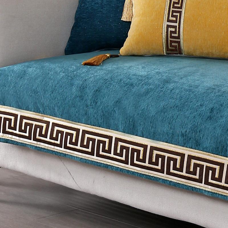 High-grade Classical Thicken Chenille Sofa Towel Modern Soft Anti-slip Sectional Sofa Cover Luxury Solid Color Couch Covers
