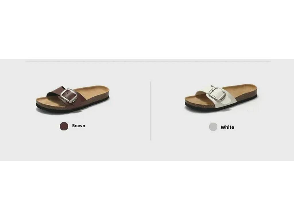 Ruizu Dámské letní korkové pantofle Trendy ležérní plážové sandály