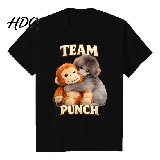 Lightweight Summer T-shirt Monkey Punch T-Shirt Short Sleeve Round Neck Casual Tee Cute Versatile Orangutan Pattern Shirt for Men Women Street