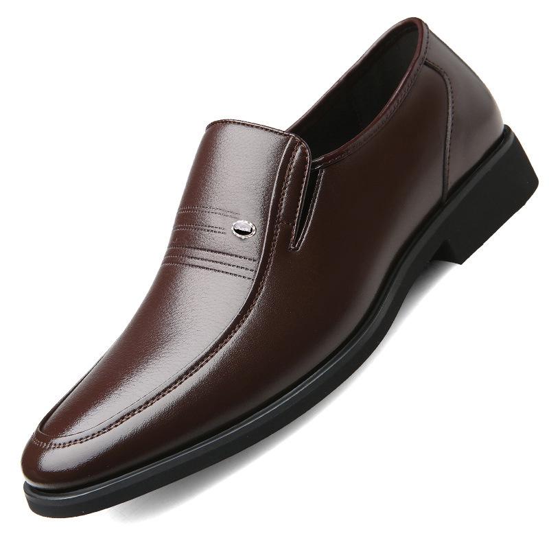 Men's Spring/Summer Hollow Leather Slip-On Shoes - Business Casual & Formal, Ideal for Middle-Aged and Elderly Dads