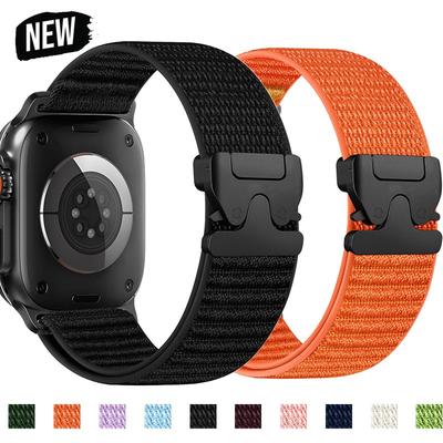 Bracelet Sport en Nylon pour Apple Watch Ultra3/2/1 49mm 42 46 45 38 40 41mm Boucle Parachute Bracelet pour Iwatch Series 11 10 9 8 7 SE3