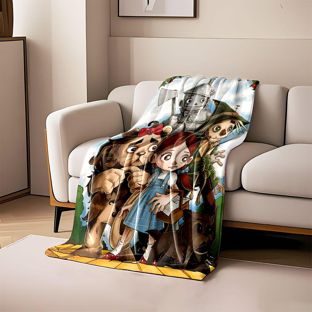 

A group of cartoon characters with distinct outfits in a whimsical style. for all seasons blanket lunch break throw gift 80cm x 120cm