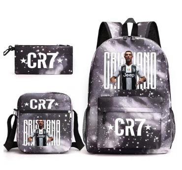 Youth Fashion Backpack Shoulder Bag Pencil Case Children'S Student School Bag 3-Piece Set