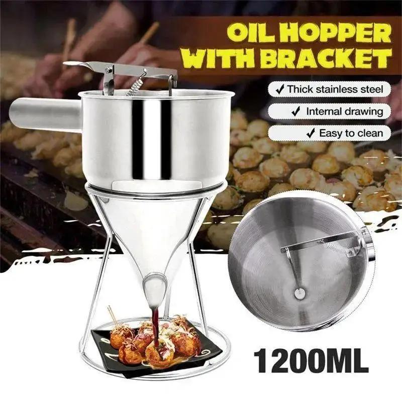 Pancake Batter Dispenser Multi-Caliber Stainless Steel Funnel Dispenser with Stand Cupcakes Baking Maker Tools Kitchen Accessori