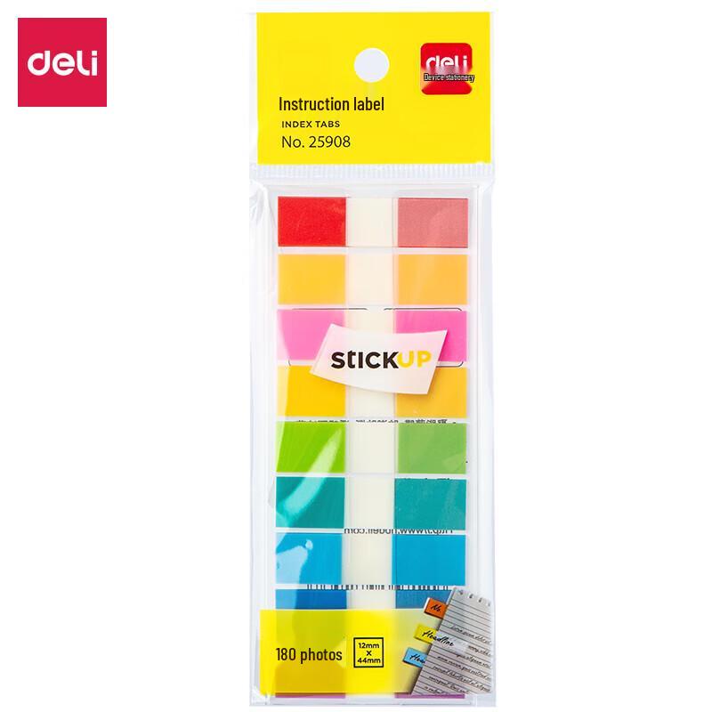 Deli 25908 Clip-on Index Tabs Sticky Notes