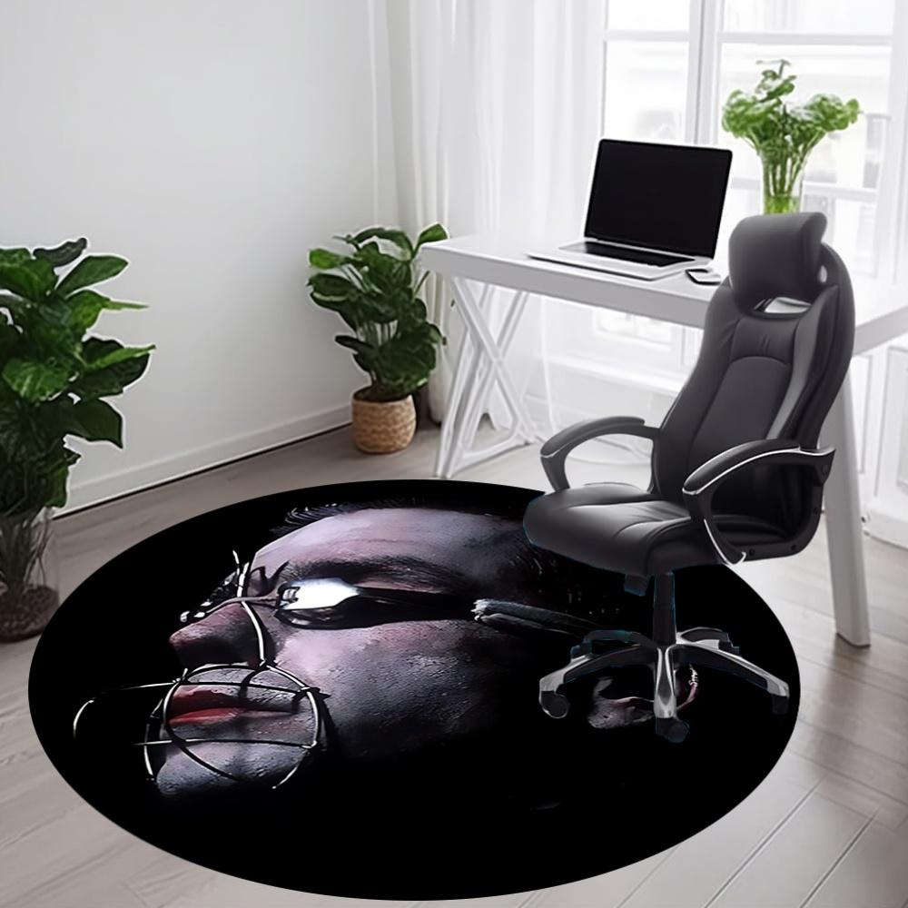 1PC Rammstein Office Round Rug, Non-slip, Soft and Durable Office Rug for Interior Decoration, Perfect for Office, Beautiful Decoration