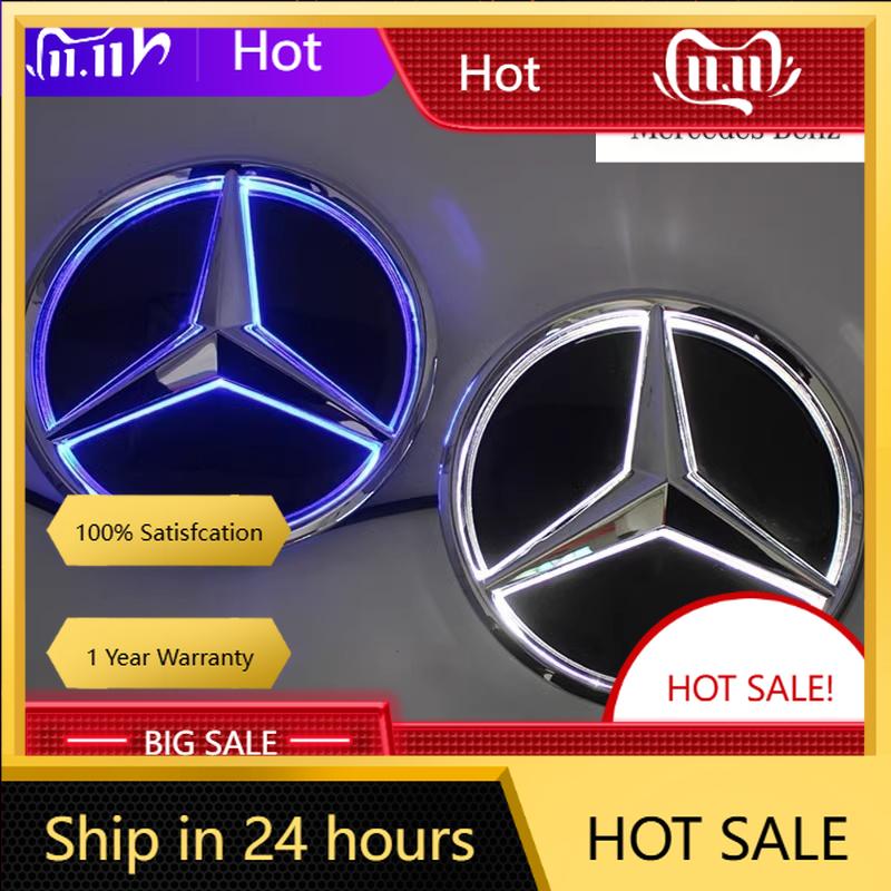 MBK2 C200 E200 New 2025 For Mercedes Benz Car Front Grill Logo Light mirror face LED Badge For Mercedes Benz W166 GLS350 AMG/GLS63 X2