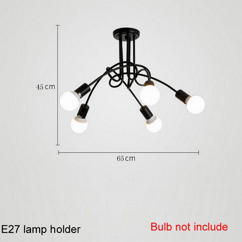 Retro Schwarzer Deckenleuchter Schmiedeeisen E27 Deckenleuchte Weiße Hängelampe Wohnzimmer Schlafzimmer Dekoration Innenbeleuchtung