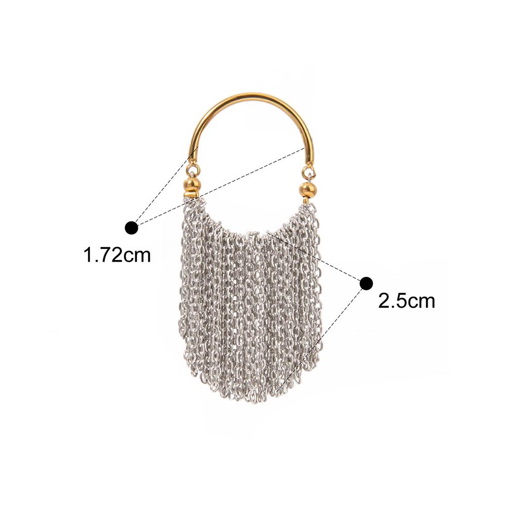 Stainless Steel Long Tassel Chain Wideo Pening Ring for Women 18K Gold Plated Fashion Adjustable Jewelry Statement Gifts