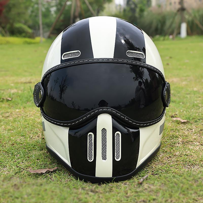 DOT Motorcycle Full Face Helmet Fiberglass Lightweight Casco Moto Double Visor Anti-fog Shield for Men Women